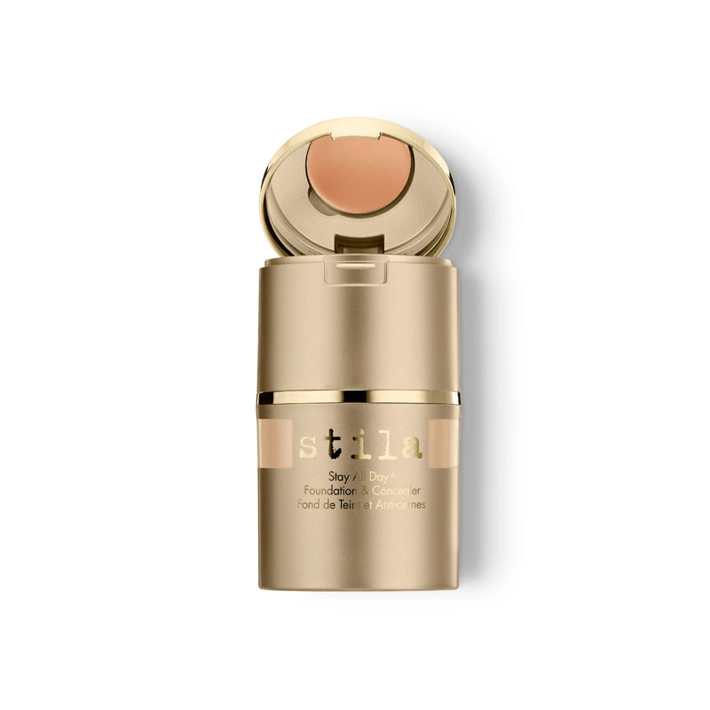 Stila Doppelseitiger Teint-Pinsel – Für Foundation & Concealer, Ultraweich, Vegan, Tierversuchsfrei