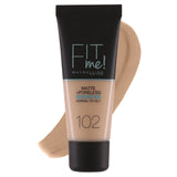 Maybelline Fit Me Matte Poreless Foundation Normal To Oily 102 Fair Ivory 30Ml